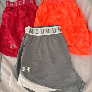 Under Armour Red HeatGear Shorts. Price is for all 3 pairs.